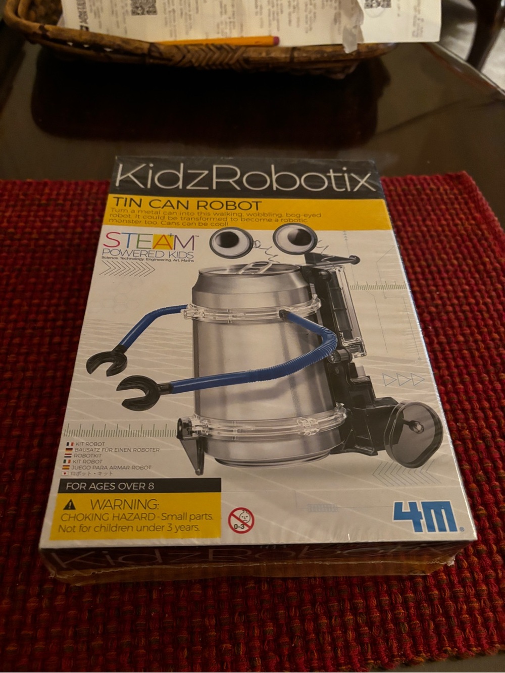 KidzRobotix Tin Can Robot STEM Building Kit by - Silver & Blue